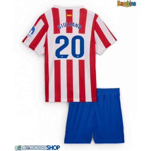Maglie da calcio Atletico Madrid Giuliano Simeone #20 Prima Maglia Bambino 2025-26 Manica Corta + Pantaloni corti)
